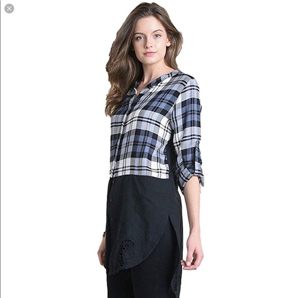 Donated - Vizio - Plaid tunic blue & black - Picture 2 of 8